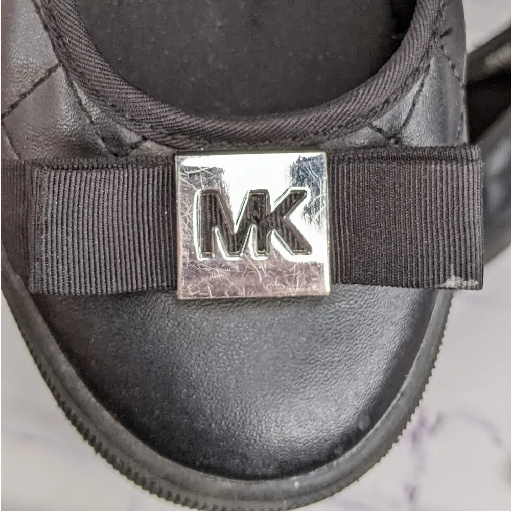 Michael Kors Cali Tracie Black Moc Logo Quilted Flats
